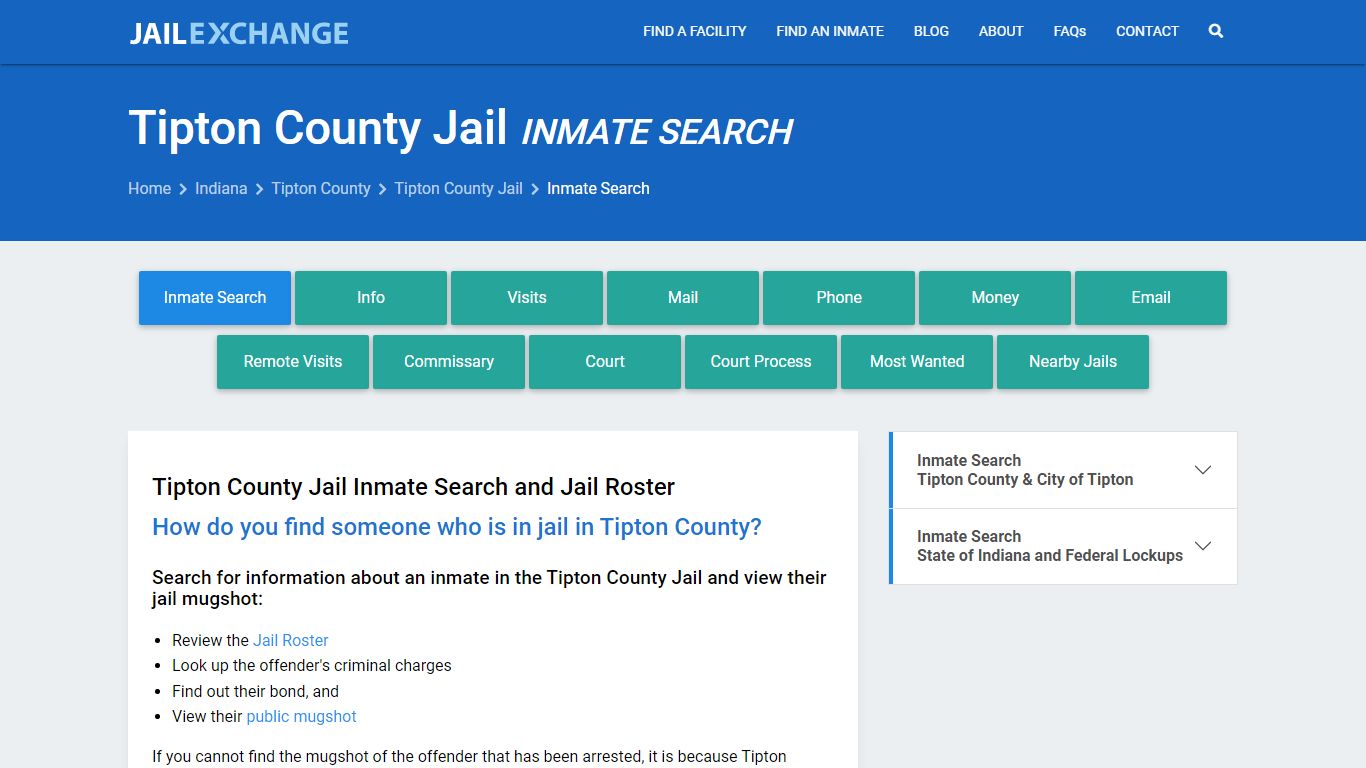Inmate Search: Roster & Mugshots - Tipton County Jail, IN